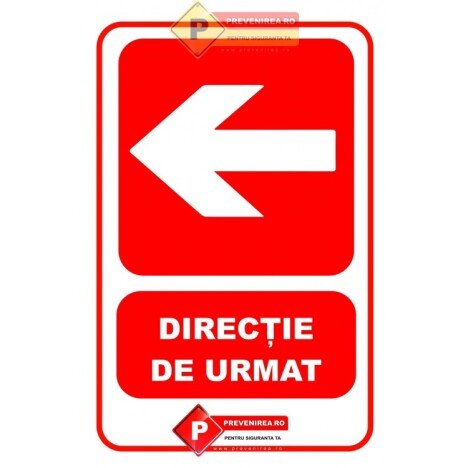 Indicatoare pentru directie de urmat stanga